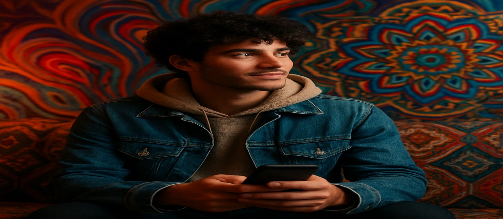 সোফায় আরাম করে বসে একজন ব্যক্তি 8999bet অ্যাপটি ব্যবহার করছেন
